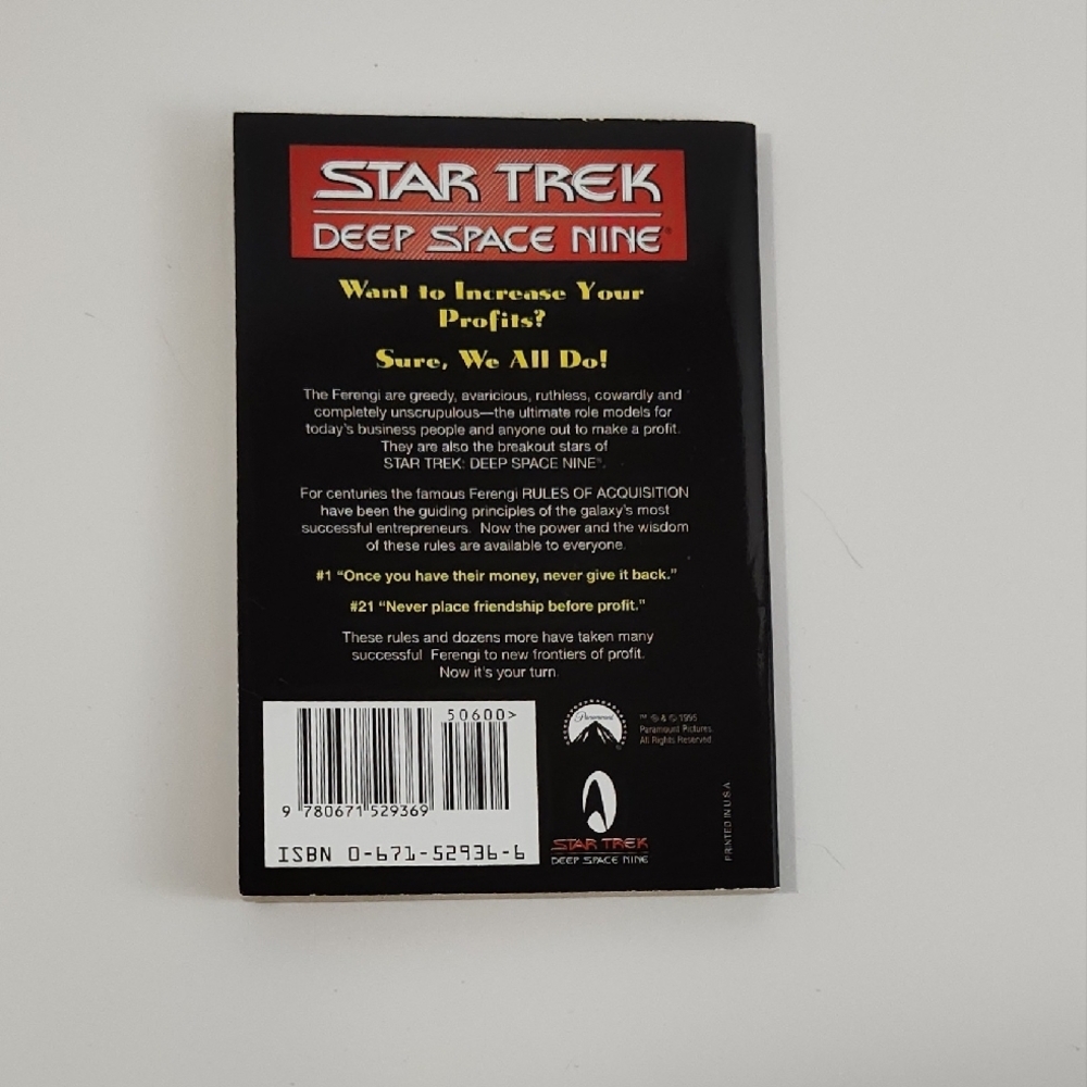 Star Trek Deep Space Nine Book - The Ferengi Rules of Acquisition - Picture 2 of 6